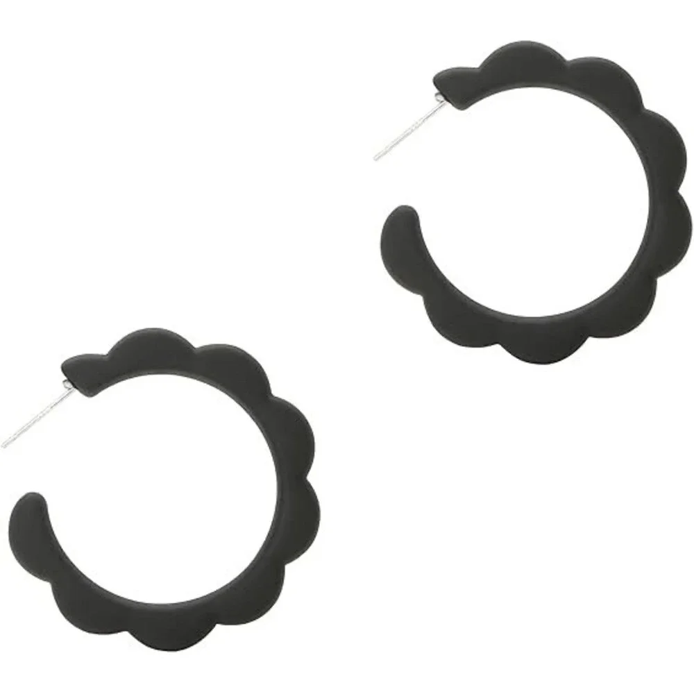 Acrylic Flower Hoop Earrings Lightweight Floral Open Hoops Candy Color Hoop‎